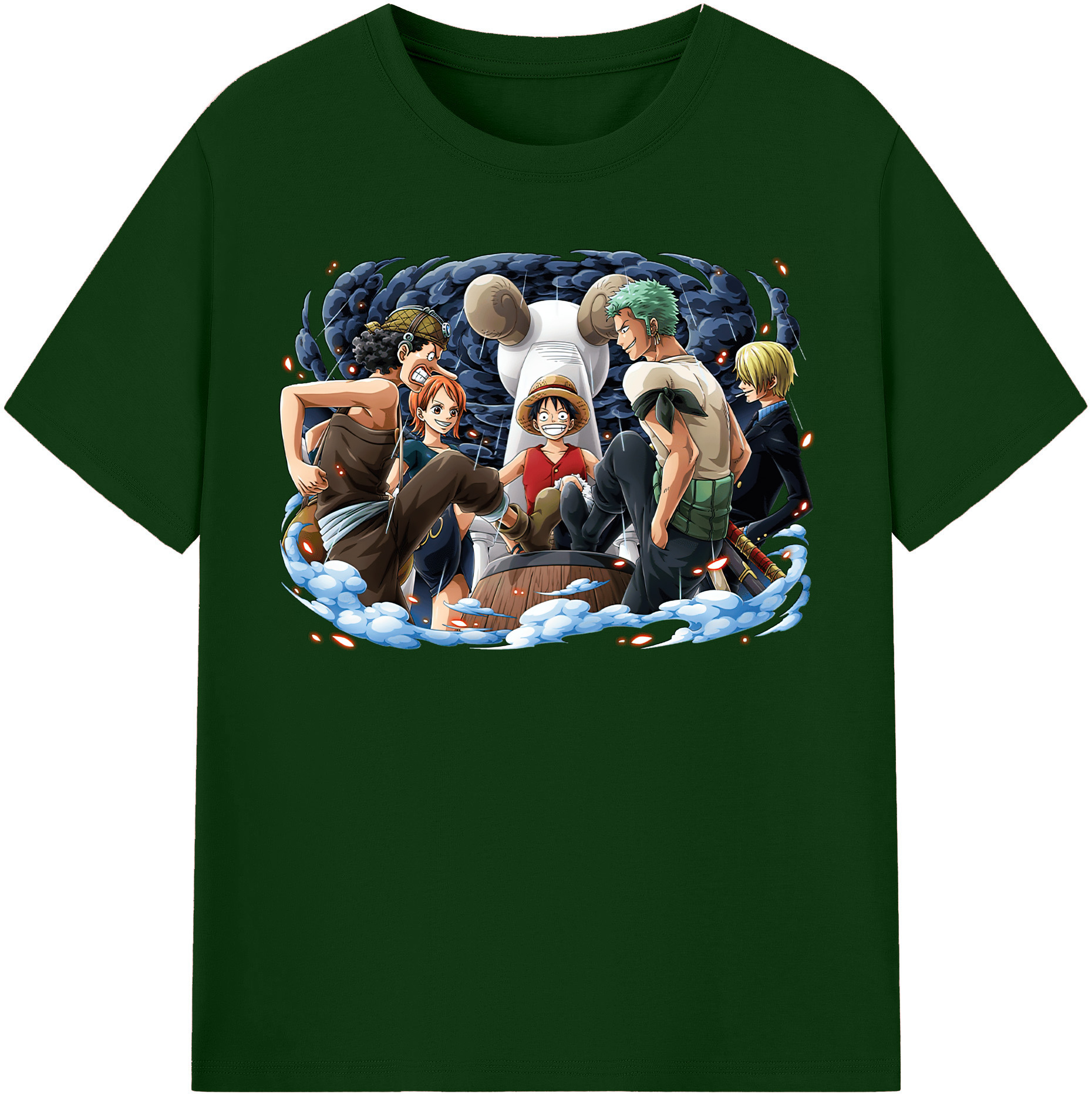 ワンピース モンキー・D・ルフィ ONE PIECE Monkey D. Luffy 綿100％半袖Tシャツ（フロントプリント）